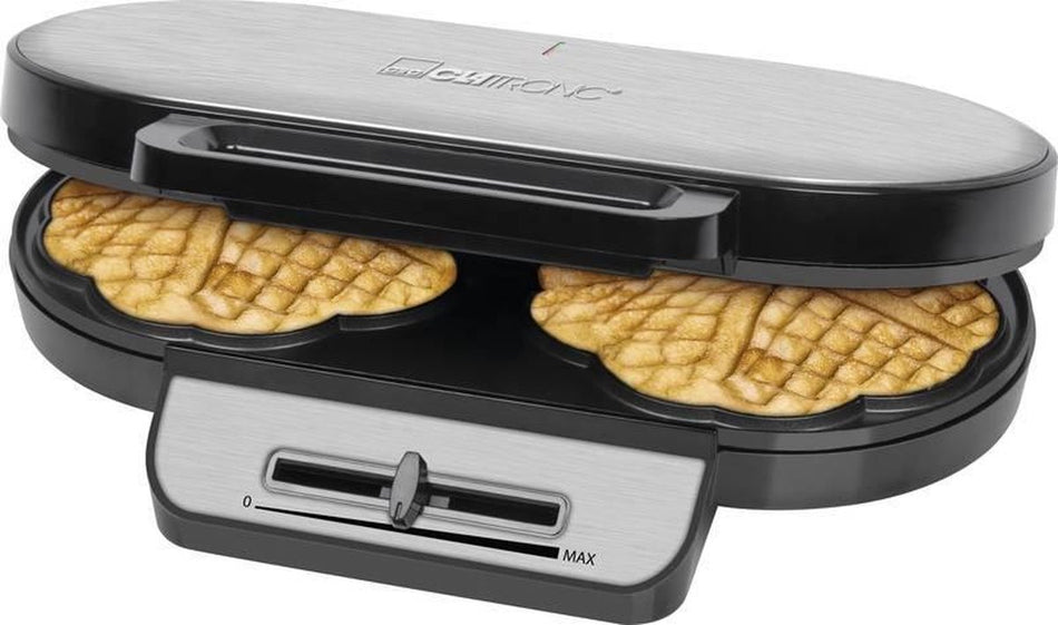 Clatronic WA 3745 | Dubbel Wafelijzer | RVS afwerking | 1200 W