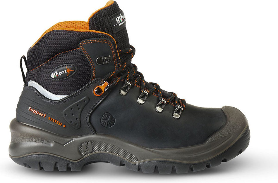 Grisport 803L Hoge Veiligheidsschoenen S3 | Zwart / Oranje | Werkschoenen