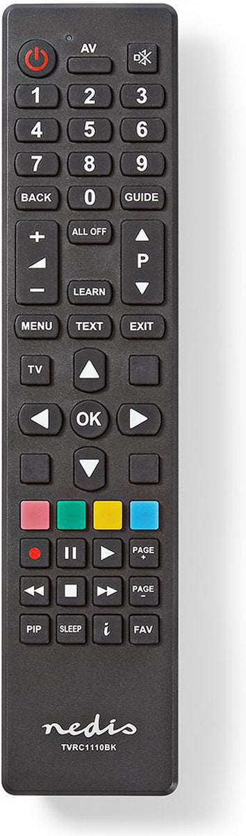 Nedis Universele Afstandsbediening - Programmeerbaar - 1 Apparaat - Duidelijke Lay-out - Infrarood - Zwart