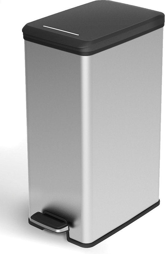 Curver Decobin Slim Pedaalemmer 40L Zilver Metallic