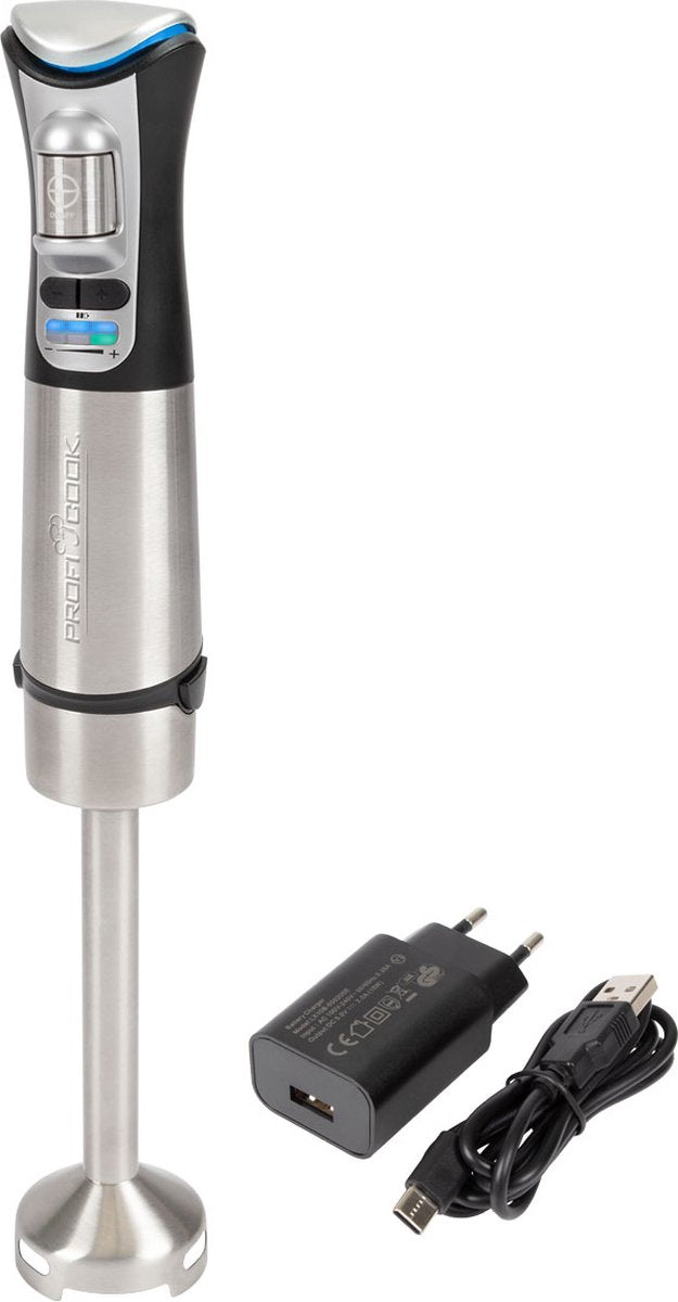 ProfiCook PC-SM 1237 A - draadloze staafmixer - RVS