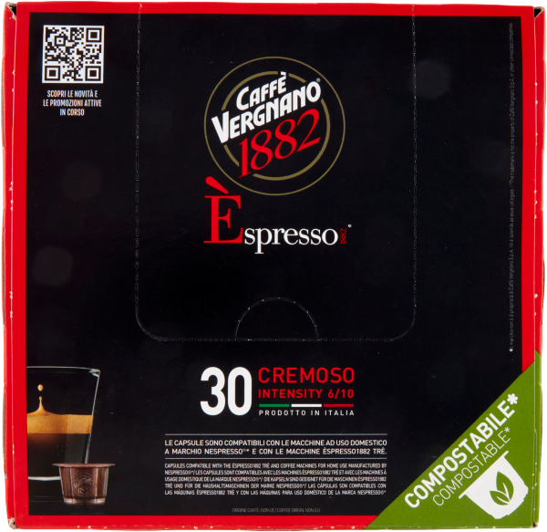 Caffè Vergnano Cremoso – 30 Capsules (Nespresso compatibel)