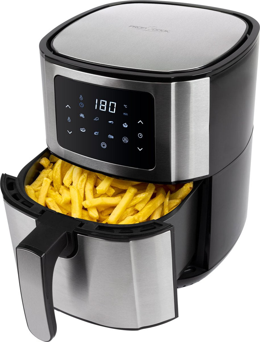 ProfiCook (Clatronic) PC‑FR 1239 H – XXL Airfryer / Heteluchtfriteuse – 5,5 L – 1400 W – RVS/Zwart