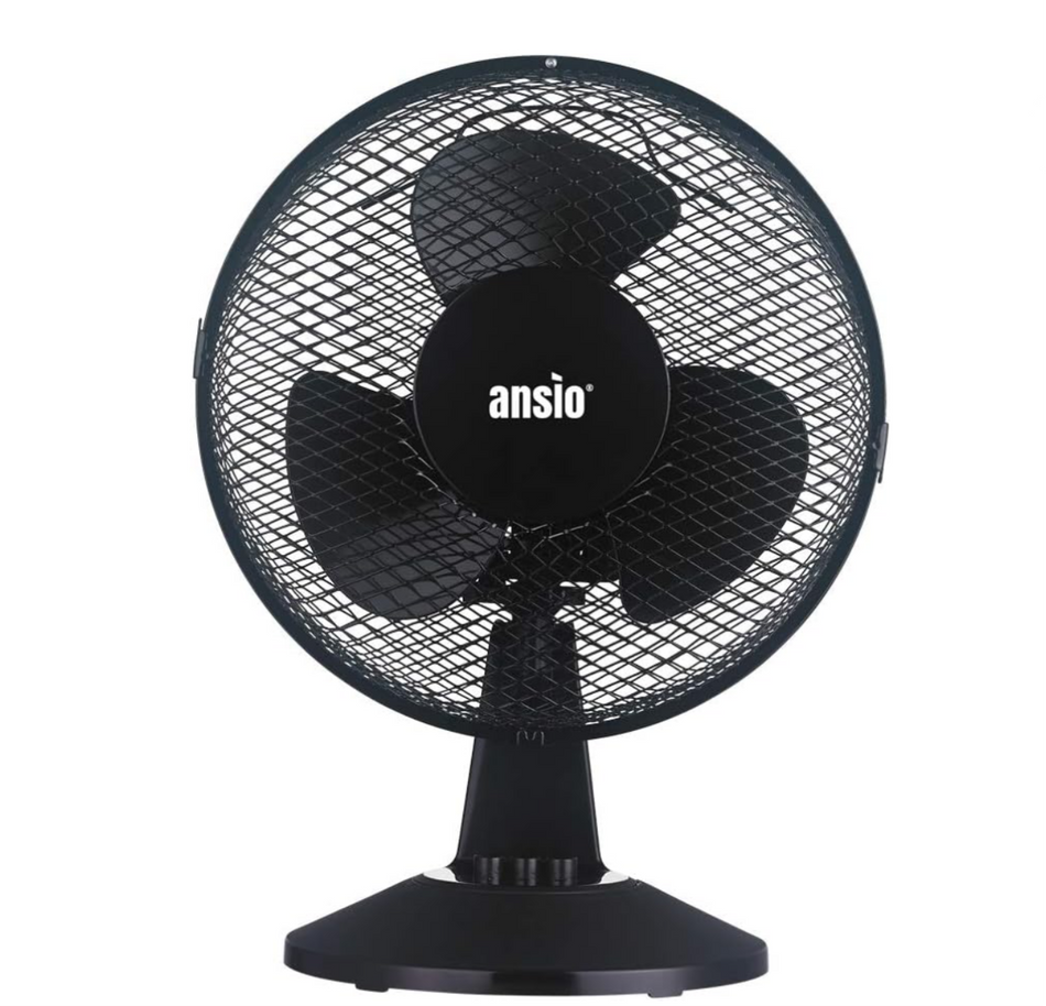 ANSIO Mini-ventilator, 9 inch, bureau ventilator zwart