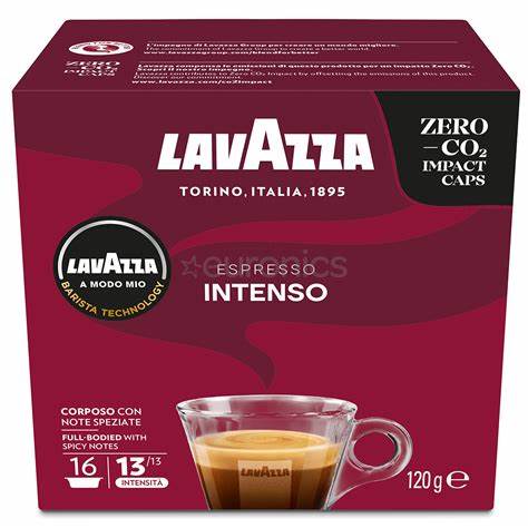 Lavazza A Modo Mio Intenso – 16 Koffiecapsules (Zero‑CO₂ Impact Caps)