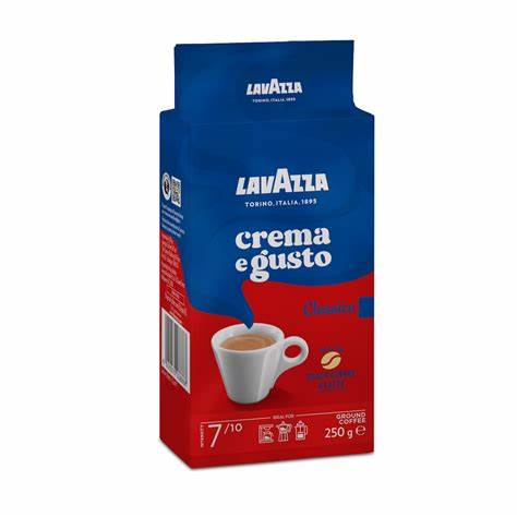 Lavazza Crema e Gusto Classico – 250 g Gemalen Koffie