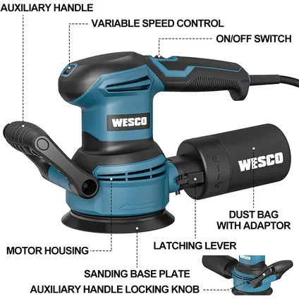 Wesco WS4258 Excentrische Schuurmachine | 400 W