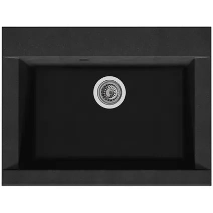 Hexo Spoelbak - 1 XL bak (66 × 50 × 21 cm) - Zwart composiet