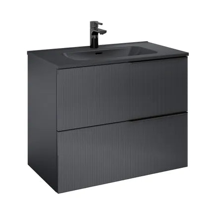 Royo Soho Wastafelonderkast 80 cm – Matzwart – 2 Laden