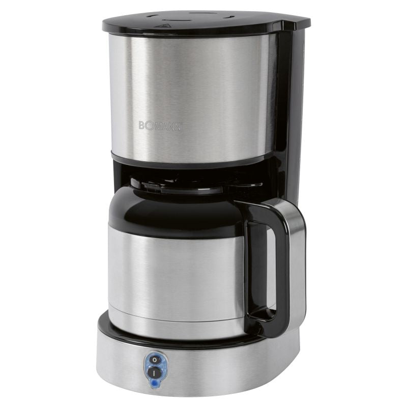 Bomann KA 6066 CB – Thermo‑filterkoffiezetapparaat met Thermoskan – 1,2 L – 800 W – RVS/Zwart